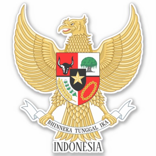 Indonesië National Emblem Patriotic Sticker (Voorkant)