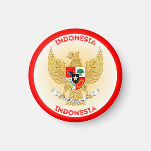 Indonesië Nationale Embleem Cirkel Vorm Magneet