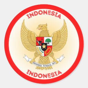 Indonesië Nationale Embleem Cirkel Vorm Ronde Sticker