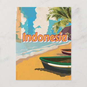 Indonesië  Poster van vakantie Briefkaart