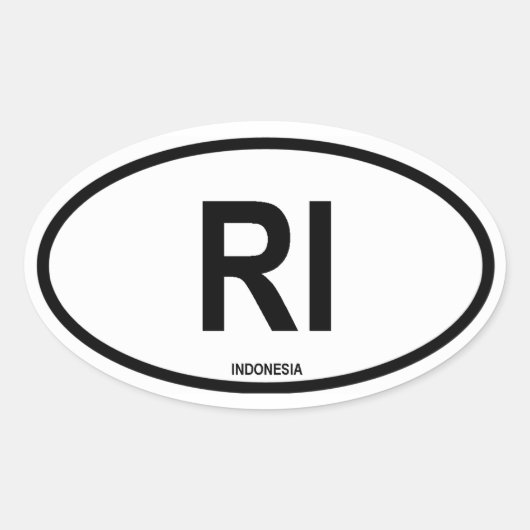 Indonesië "RI" Ovale Sticker (Voorkant)