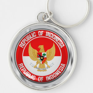 Indonesië Rond Embleem Sleutelhanger