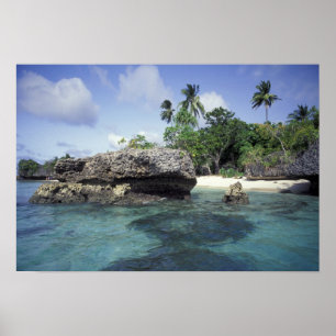 Indonesië. Rotsformaties langs de kust Poster