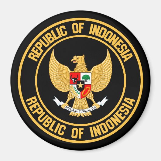 Indonesië Round Emblem Magneet (Voorkant)