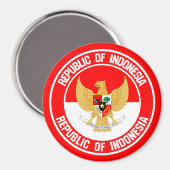Indonesië Round Emblem Magneet (Voorkant / Achterkant)