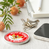 Indonesië Round Emblem Sleutelhanger (Zijkant)