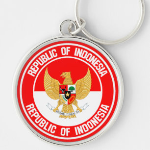 Indonesië Round Emblem Sleutelhanger