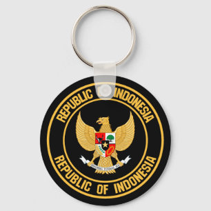 Indonesië Round Emblem Sleutelhanger