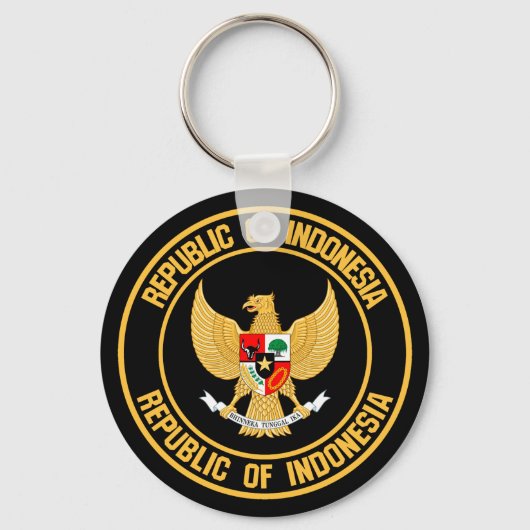 Indonesië Round Emblem Sleutelhanger (Voorkant)