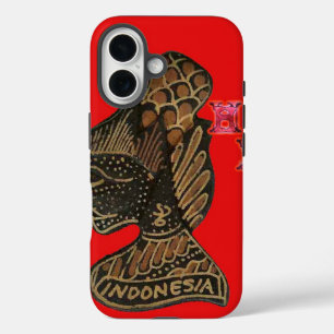Indonesië Schaduwpop Hohoho Ontwerp Rood Canvas iPhone 16 Hoesje