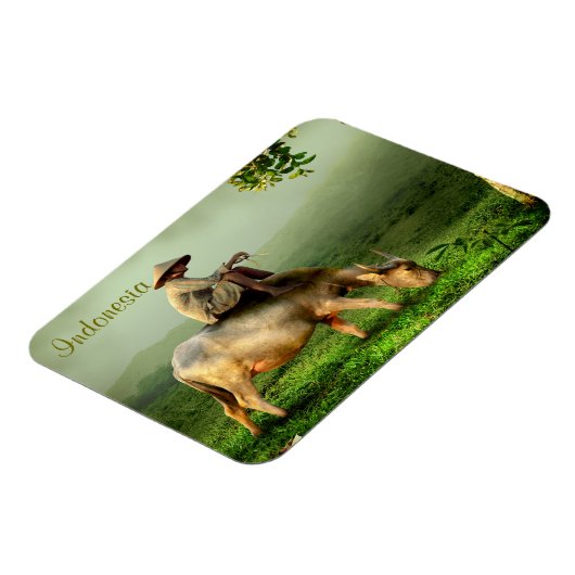 Indonesië Schilderachtig landschap met buffel en b Magneet (Linkerzijde)