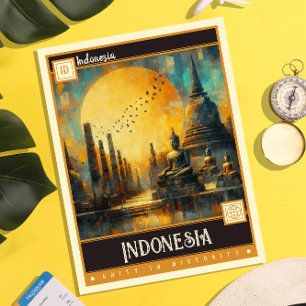Indonesië    schilderij briefkaart