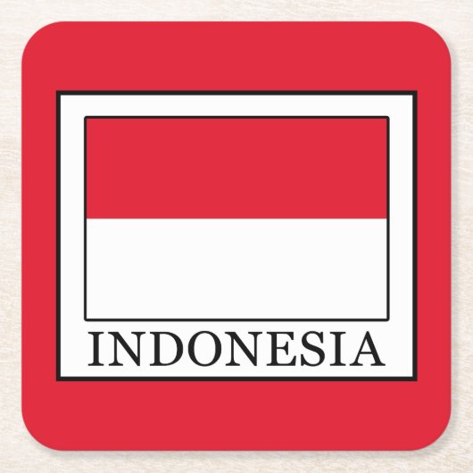 Indonesië Vierkante Kartonnen Onderzetter (Voorkant)