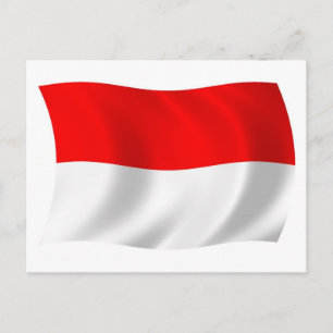 Indonesië Vlag Ansichtkaart Briefkaart