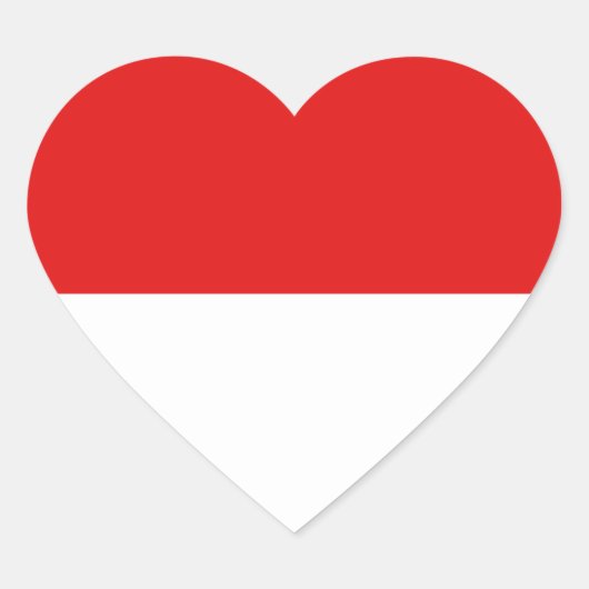 Indonesië Vlag Hart Sticker (Voorkant)