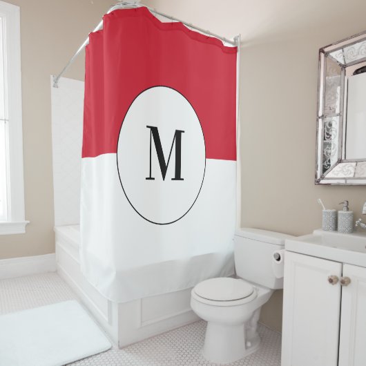 Indonesië Vlag met aangepaste tekst Douchegordijn (In situ)