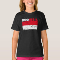 Indonesië Vlag Vintage T-Shirt