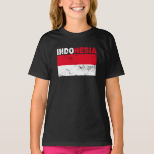 Indonesië Vlag Vintage T-Shirt