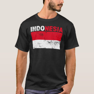 Indonesië Vlag Vintage T-Shirt