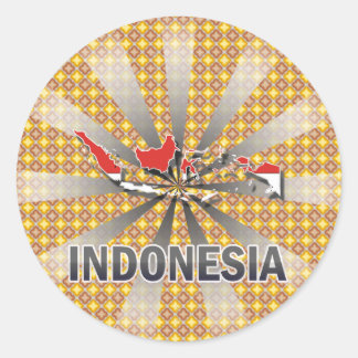 Indonesië Vlaggenkaart 2.0 Ronde Sticker