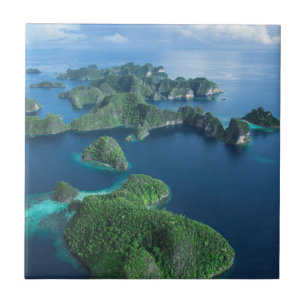 Indonesië, West-Papoea. Luchtfoto van Raja Ampat Tegeltje