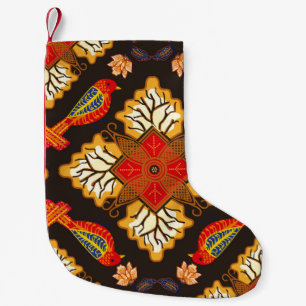 Indonesisch batikmotief met een zeer kenmerkende g kleine kerstsok