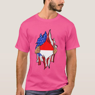 Indonesisch bloed in mij trotse Indonesische vlag T-shirt