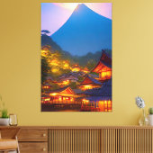 Indonesisch dorp zonsondergang canvas afdruk (Insitu (Woonkamer))