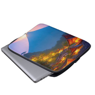 Indonesisch dorpszonsondergang laptop sleeve