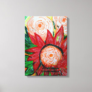 Indonesisch rood canvas afdruk