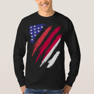 Indonesische Amerikaanse patriot groeit hartslag T-shirt