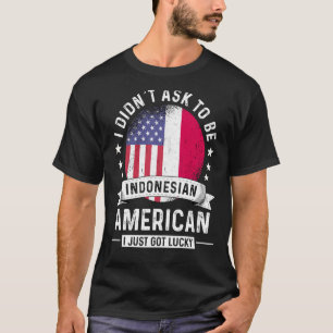 Indonesische Amerikaanse patriotkwekerij Humor vla T-shirt