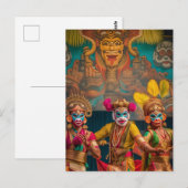 Indonesische Bali gemaskerde dansers Briefkaart (Voorkant / Achterkant)