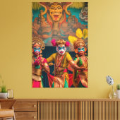 Indonesische Bali gemaskerde dansers Canvas Afdruk (Insitu (Woonkamer))