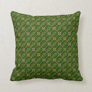 Indonesische batik Motif Kawung Dark Green Kussen