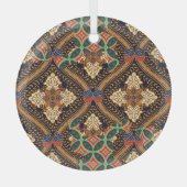 Indonesische batik op basis van plant: kenmerkende glas ornament (Voorkant)