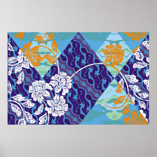 Indonesische batikmotieven met een zeer duidelijk  poster
