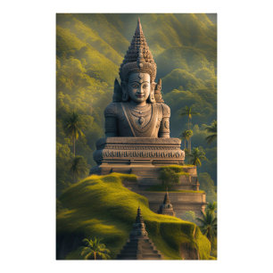Indonesische Berg-Buddha Foto Afdruk