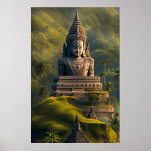 Indonesische Berg-Buddha Poster