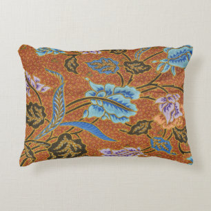 Indonesische Floral Batik - Gold Accent Kussen