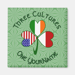Indonesische Ierse Amerikaanse Vlaggen Shamrock Uw Magneet