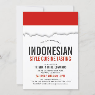 Indonesische keuken Party Flag Witte Uitnodiging