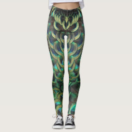 Indonesische Peacock Feathers Pattern Legging