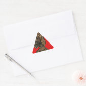 Indonesische Schaduwpop Hohoho Design op rood doek Driehoek Sticker (Envelop)