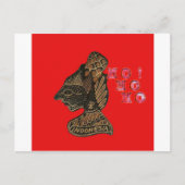 Indonesische Schaduwpop Hohoho Design op rood doek Feestdagenkaart (Voorkant)