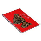 Indonesische Schaduwpop Hohoho Design op rood doek Notitieboek (Rechterzijde)