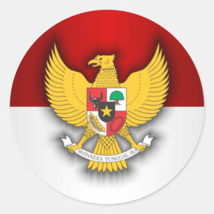Indonesische vlag en Emblem Ronde Sticker