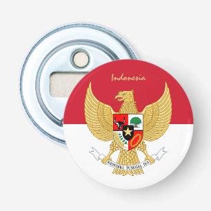 Indonesische vlag en Indonesische partij drinken/s Button Flesopener