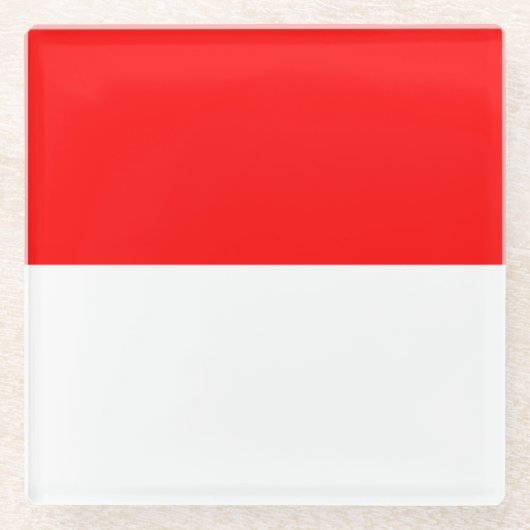 Indonesische vlag glazen onderzetter (Voorkant)