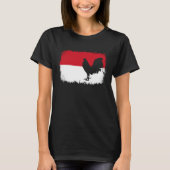 Indonesische vlag haan T-shirt (Voorkant)